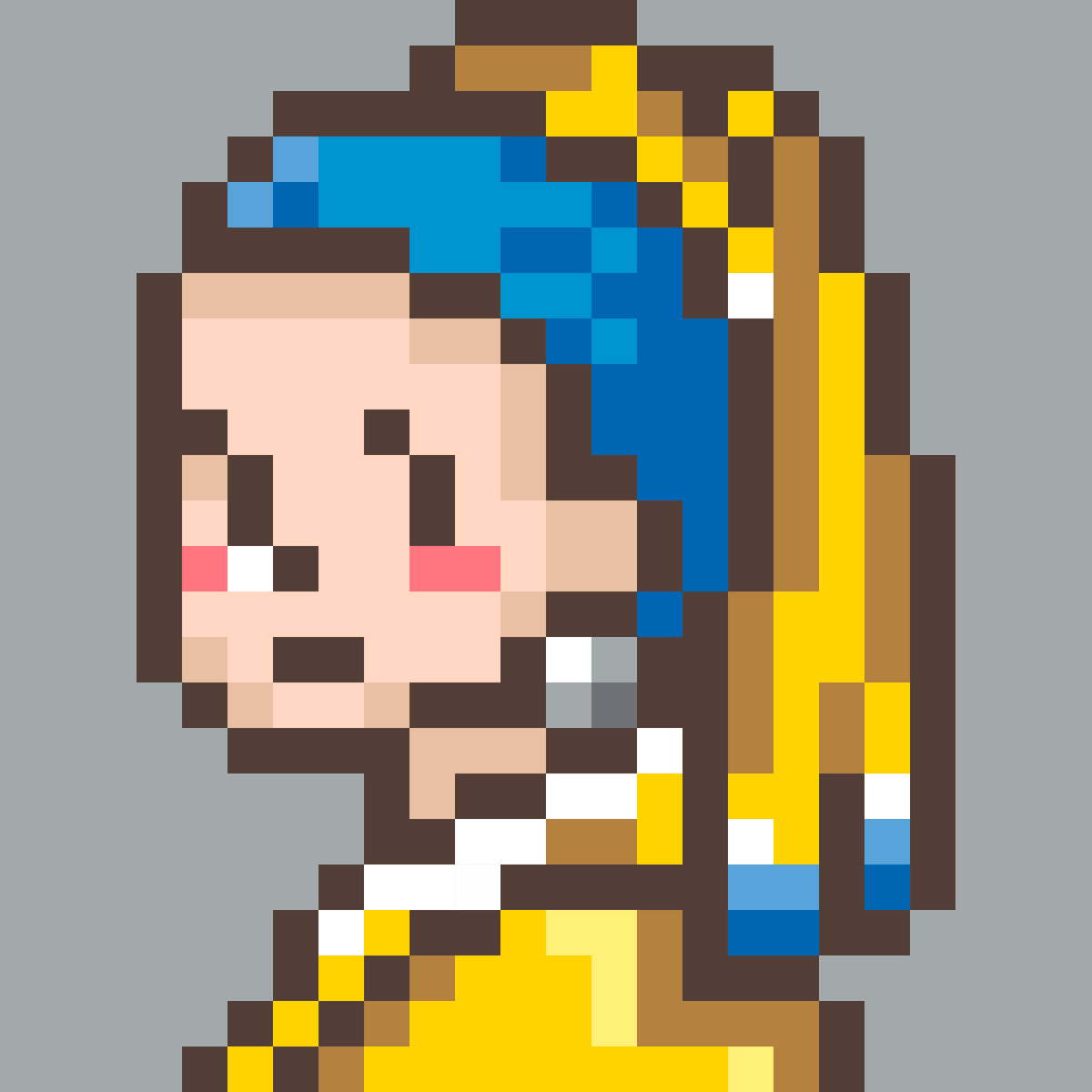Girl With The Earring pixel art kit