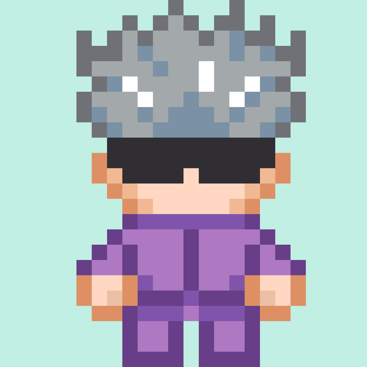 Satoru Gojo pixel art kit